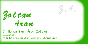 zoltan aron business card