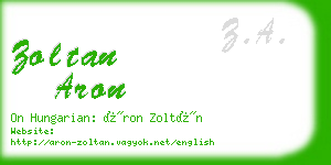 zoltan aron business card